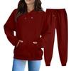 Women's Solid Color Sweatshirt Set (sweatshirt + Sweatpants)