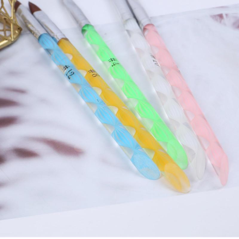 Nail Art Brush Liner Dotting Fan Design Acrylic Flat Crystal Painting Drawing Carving Pen UV Gel Manicure Tool Set