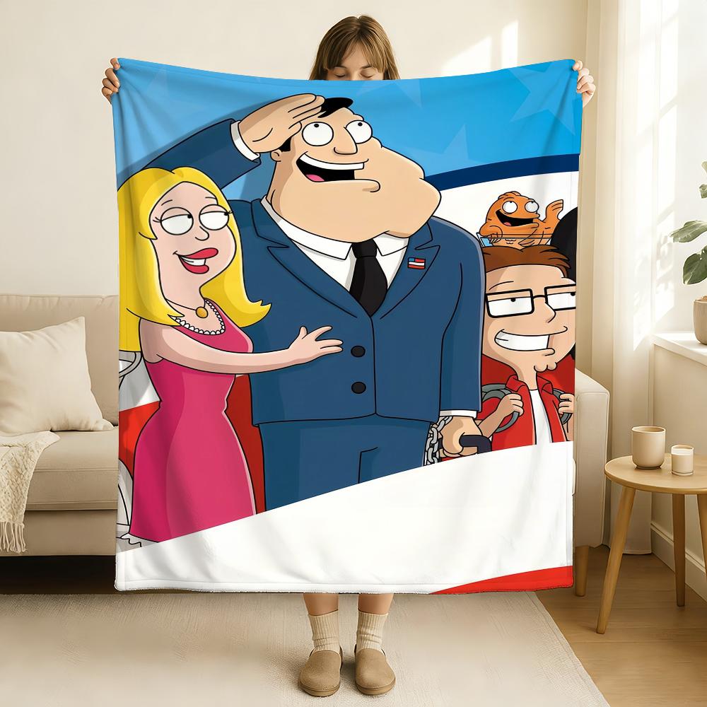 Cartoon A American D Dad! Blanket Soft and Skin Friendly For Couch Bed Napping Bedspread All Seasons Comforter