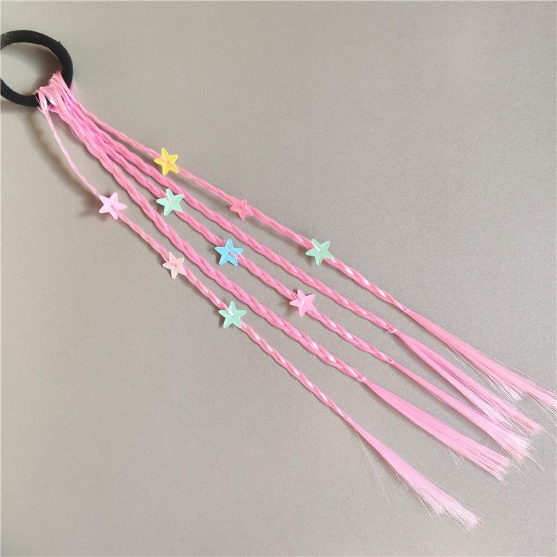 New Girls Colorful Wigs Ponytail Kids Hair Accessories Head Band Hair Ornament Headbands Rubber Bands Beauty Hair Bands Headwear