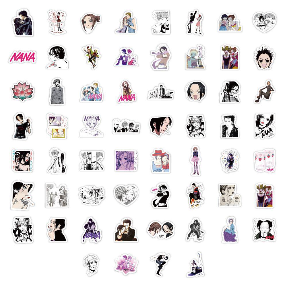 60PCS Anime NANA Stickers Cool Graffiti Decals Kid Toy Decoration Skateboard Laptop Motorcycle Phone Car Waterproof Sticker Gift
