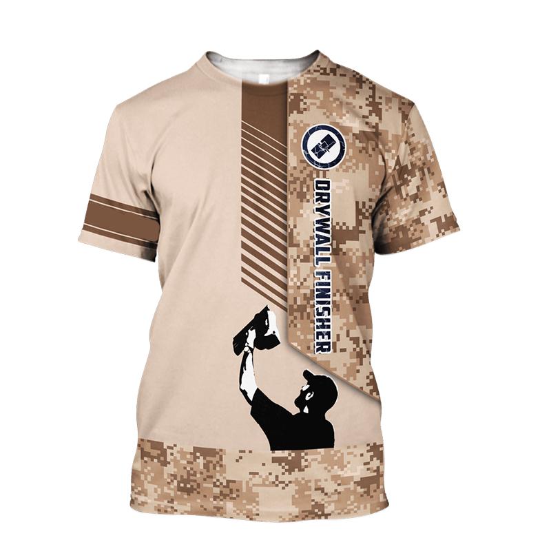 Grafická pánská trička pro sádrokartonáře Pánské oblečení Letní 3D potištěné topy Krátký rukáv Módní Ležérní Nadměrné tričko Unisex