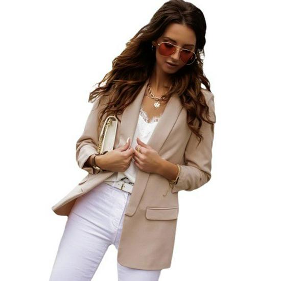 2025 Trendy Women's Autumn/Winter Long Sleeve Slimming Blazer – European/American Professional OL Style