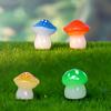 10 Pcs Creative Night Glow Simulation Mushroom Figurine Animal Model Moss Micro Landscape Home Decor Miniature Ornament