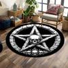 Mehrere Größen Pentagramm Totenkopf Stein Kunst Druck Runder Teppich Wohnzimmer Schlafzimmer Tisch Stuhl Sofa Dekorativer Teppich Luxusgeschenke