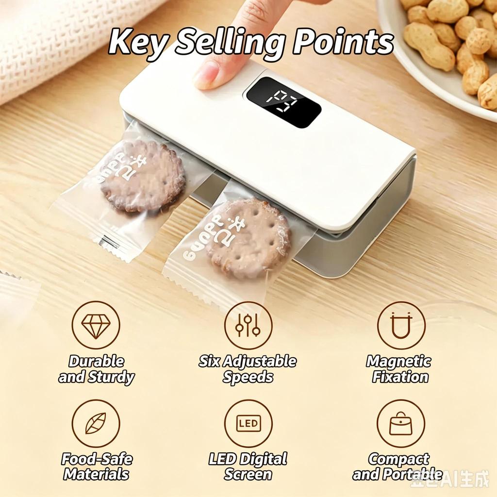 Portable USB Vacuum Sealer 6 Levels Food Saver Bags Sealer Machine