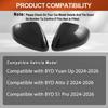 2pcs Car Rearview Side Mirror Cover Wing Cap Exterior Door Case Trim for BYD Yuan Up Atto S1 Pro 2024-2026 Carbon Fiber ABS