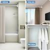 Clear Shower Curtain Rod Holder, Adhesive Shower Rod Holder for Wall, Large Heavy Duty Tension Rod Holder for Tile, No Drilling, 2 Pack