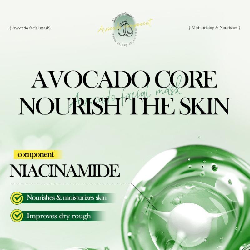 3pcs Avocado Plant Mask 25ml Deep Hydrating Moisturizing Moisturizing Mask Skin Care Products