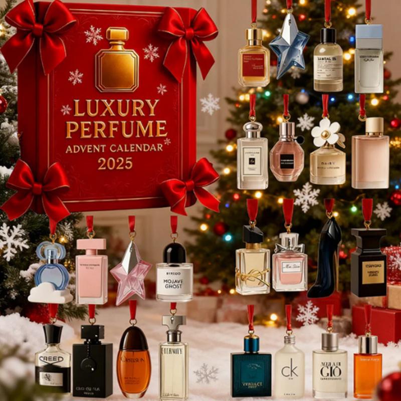 Calendar de Advent Parfum de Lux Calendar Numărătoare Inversă 24 de Zile Cutie Surpriză Pandantiv Acrilic 2D Cadouri de Crăciun Pom de Crăciun Decor pentru Casă