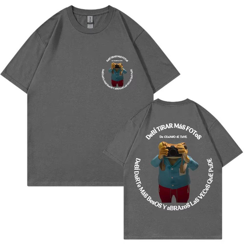 Bad Bunny Debi Tirar Mas Fotos DTMF T Shirt Men Women Fashion T-shirt Oversized Male Cotton Casual T Shirts
