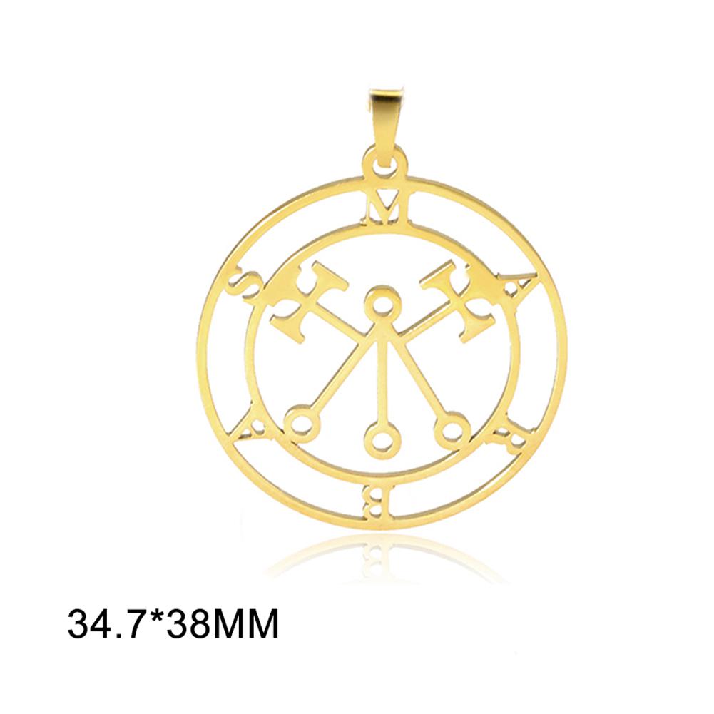 Dawapara Lilith Sigil Pendant Solomon Demon Seal Marbas Pagan Amulet Mythology Stainless Steel Charms for Jewelry Making