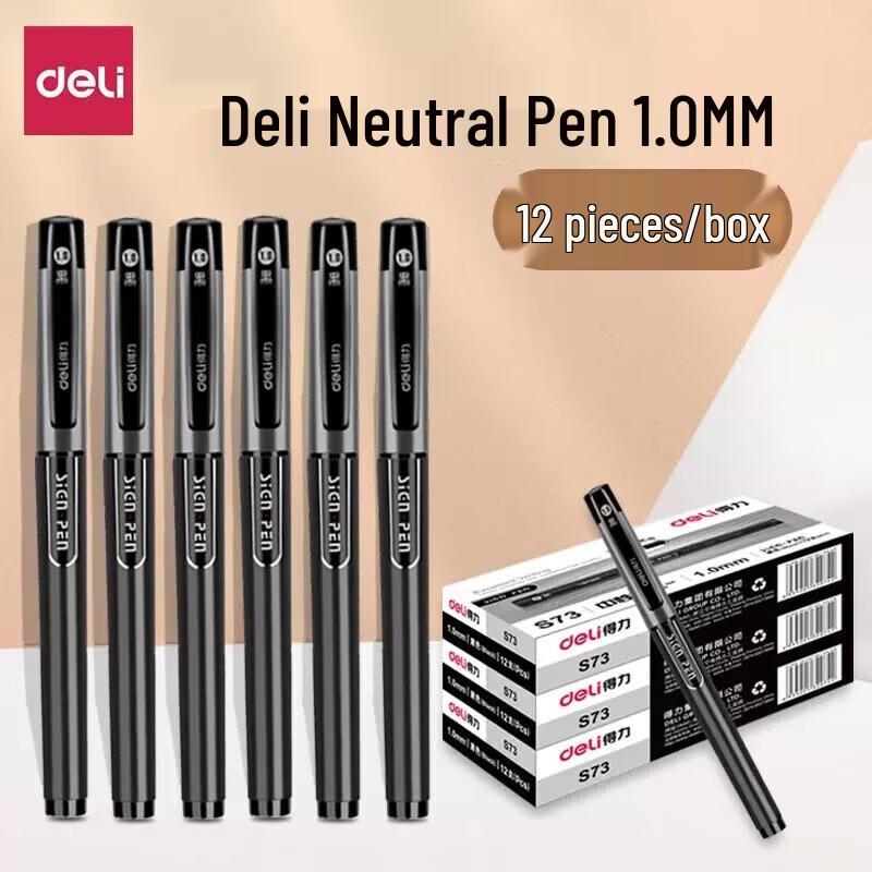 Deli 1.0mm Click Gel Pen (12-pack)