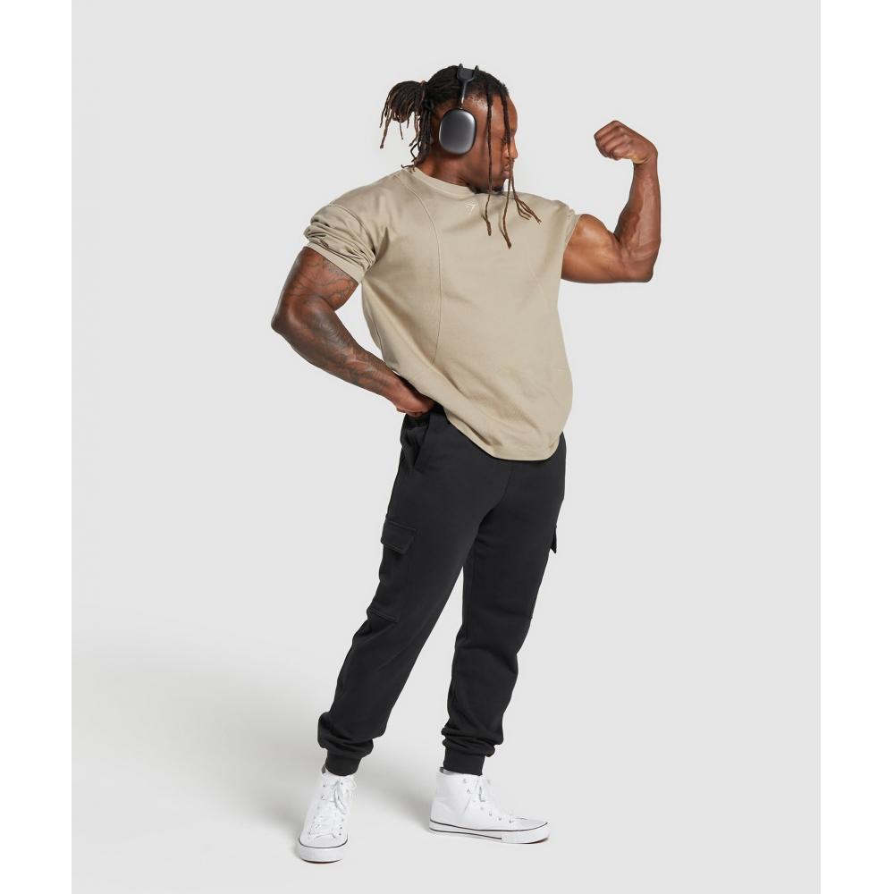 Gymshark Premium Lifting T SHIRT Sand Brown A5a5s Nbzs