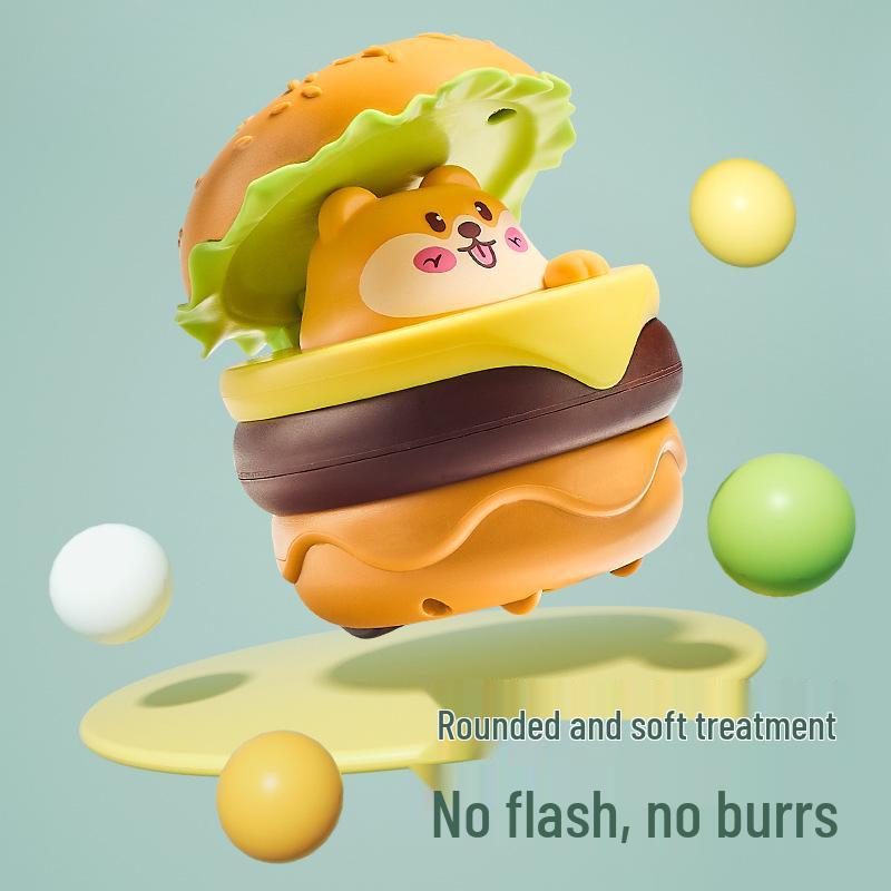 Hot Selling Burger Car Toy: Inertial Pull-Back for Kids, Press-and-Slide Cartoon Design, Perfect Festival Gift for Boys & Girls