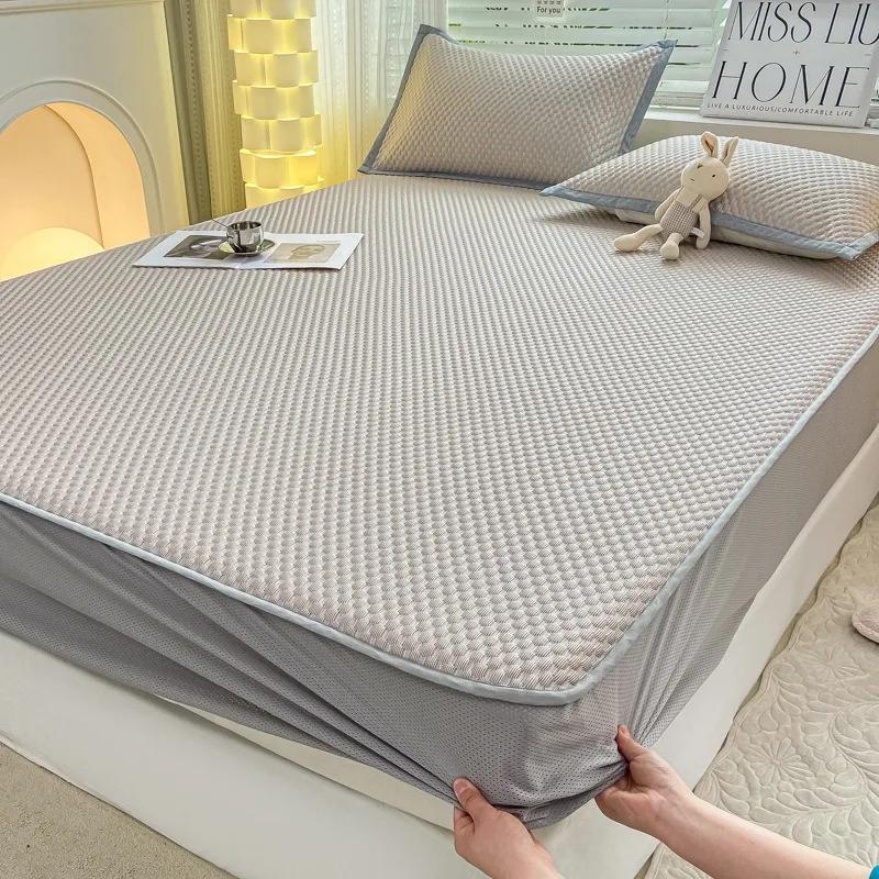 Summer Latex Summer Mat Kit Cooling Feel Bed Pad and Pillowcase Cold Sleeping Bed Mat for Summer Breathable Folding Cool Mat