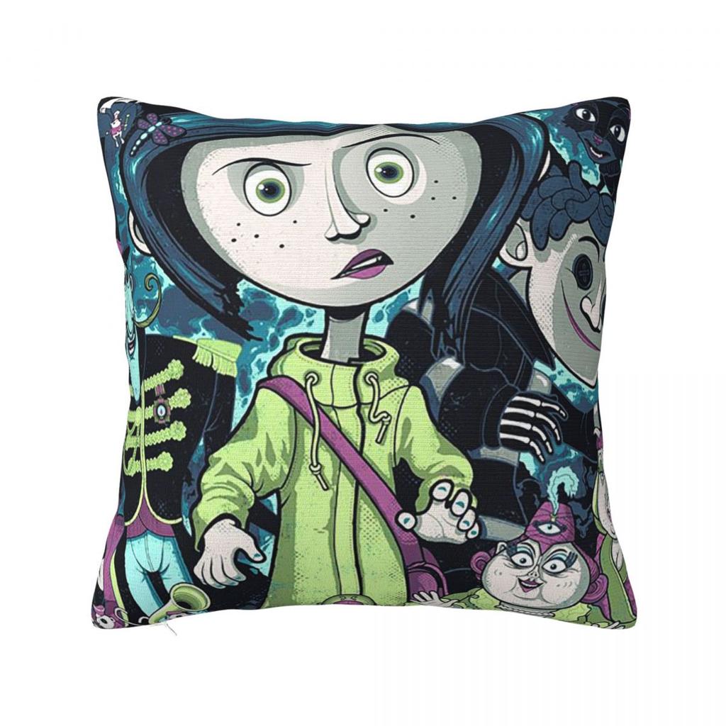 Coraline Jones Square Pillow Case Decorative Pillow the Secret Door Fantasy Casual Cushion Covers