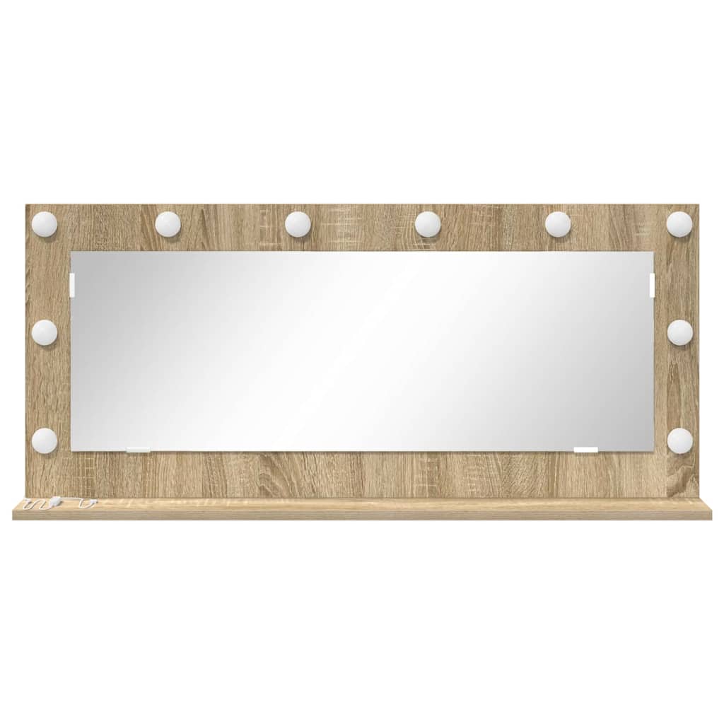 Washbasin Mirror Right Angled Sonoma Oak Finish 100 x 45 x 18 cm