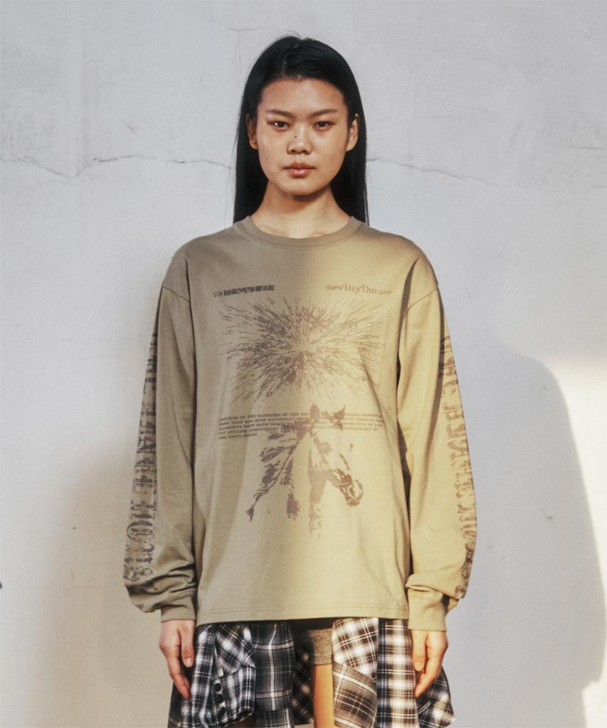 THEVINYLHOUSE Rough Drawing Ls Tee Olive
