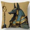 1Pc Short Plush Decorative Pillowcase, Anubis Egyptian God Print Single-Sided, 18"X18", For Sofa, Living Room, Bedroom & Office