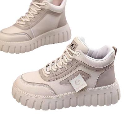 Baskets tendance coréennes pour femmes à semelle épaisse et montantes - Style sport décontracté automne/hiver