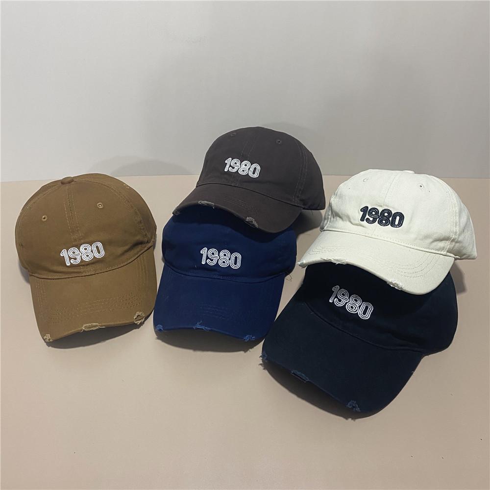Embroidered letter baseball cap washed old cap women's summer sun protection visor breathable windproof hat