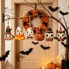 Black Cat Mummy Wooden Tree Pendants 6Pcs Vintage Halloween Ornaments for Decorations, Pumpkin Wood Cutout Pastoral Cute Indoor Decor Owl Hanging