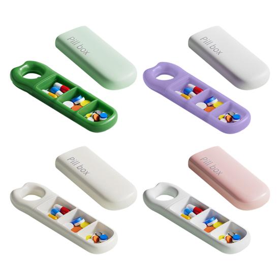 Pillendose Wasserdicht Schnappverschluss 3 Fächer Staubdicht Pillenbehälter Tragbar Handtasche Pillen Organizer