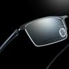 Semi-Rimless Business Metal Glasses Photochromic Lenses and Anti-UV Coating for Men Square Prescription 0 -0.5 -0.75 To -6