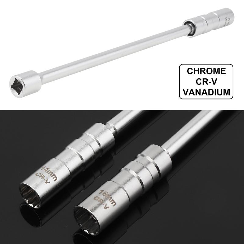 1 peça 14mm 16mm Encaixe de 3/8 de Polegada 12 Polegadas Soquete Magnético para Vela de Ignição Compatível com BMW Nissan Honda Ferramenta de Remoção de Vela de Ignição de Parede de 12 Pontos