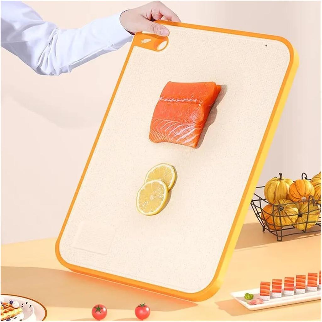 Double-Sided Wheat Straw Cutting Boards for Kitchen Dishwasher Safe Chopping Board with Juice Grooves for Meat Fruits Vegetables