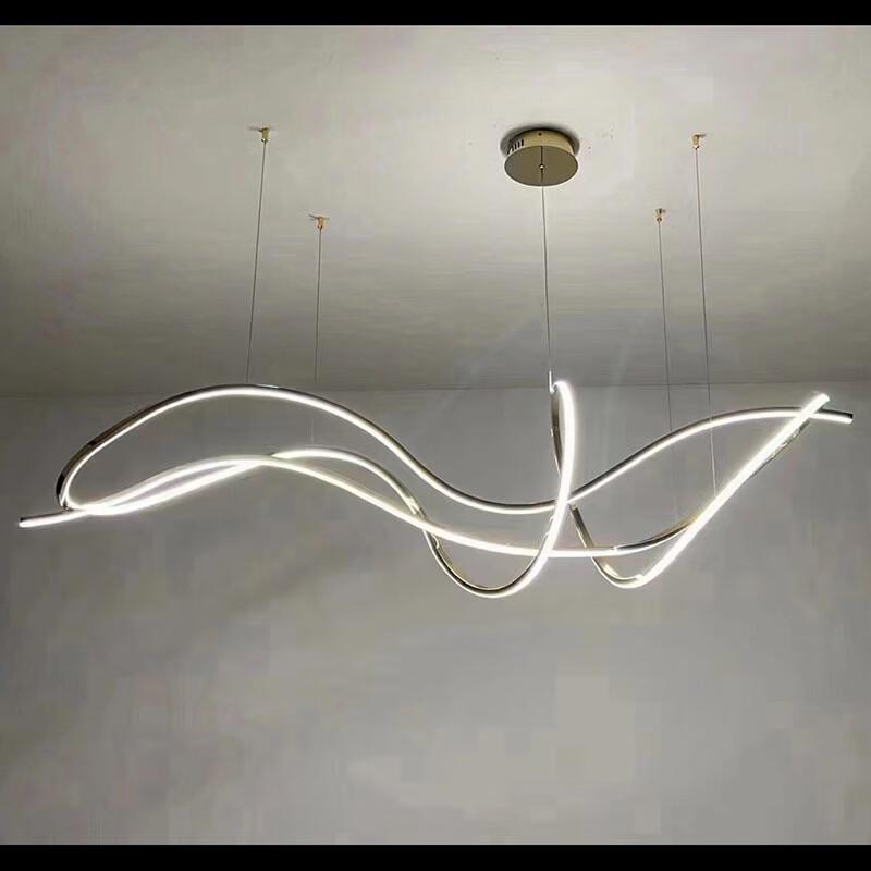 Modern Gold Aluminum LED Pendant Light with 3-Color Dimming