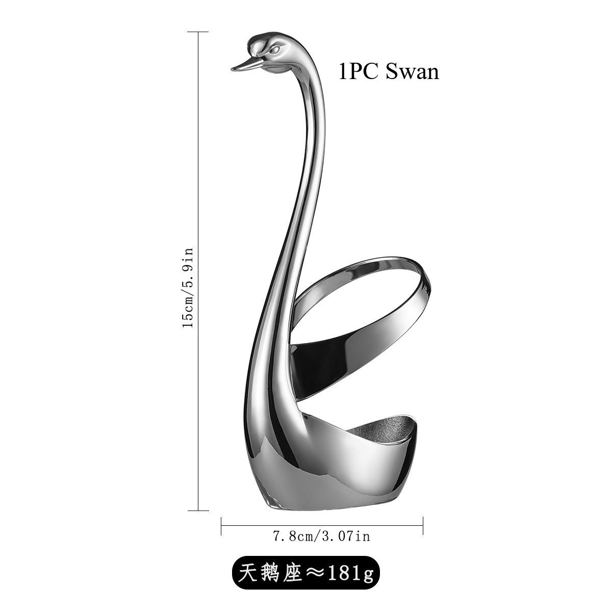 

304 swan shape Tableware Holder Stainless Steel Fork Base Fruit fork dessert spoon Cutlery Storage rack 6-piece set