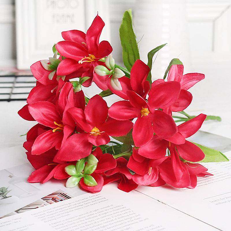 Lovely Artificial Mini Flower Bouquet Home Wedding Decor 18 Flowers On 1 Piece