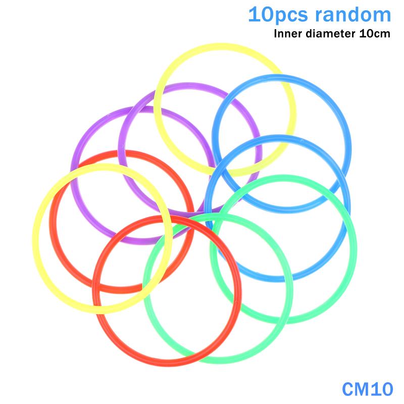 10Pcs Plastic Throwing Ring Target Throwing Set Outdoor Kids Funny Physical Training Sport Toys Lattice Jump Ring