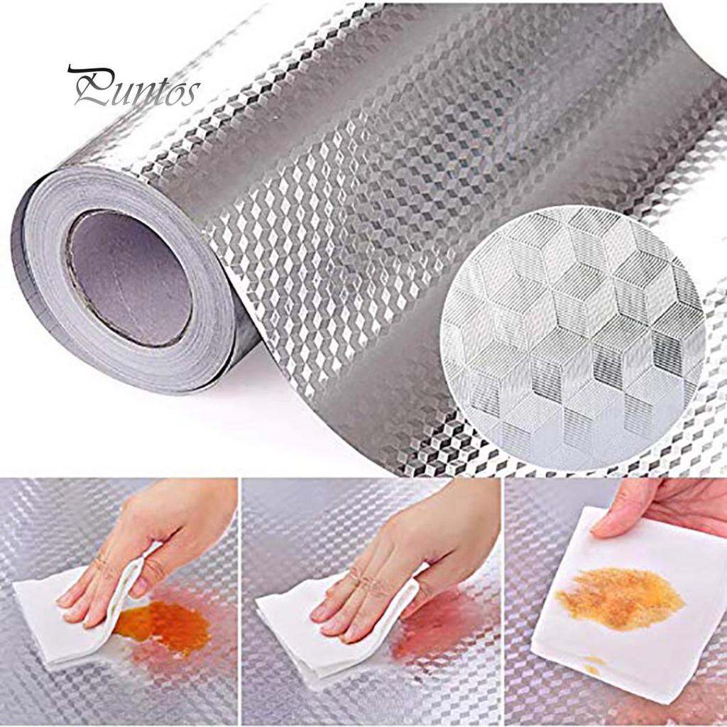 Kitchen Artifact Aluminum Foil Self Adhesive Home Cookhouse Wallpaper Wall Sticker Decal