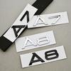 3D ABS Chrome Black Logo A7 A8 Emblem Car Rear Trunk Badge Sticker Decals For A7 A8 4G 4K D4 D5 Auto Decorative Accessories