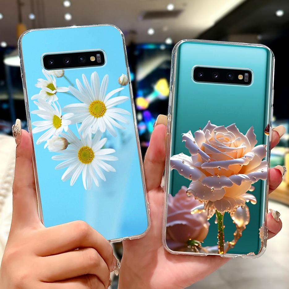 For Samsung Galaxy S10 S10e S10+ Case Luxury Love Heart Painted Cover Soft Slim Phone Case For Samsung S10 Plus S 10 S10e Fundas
