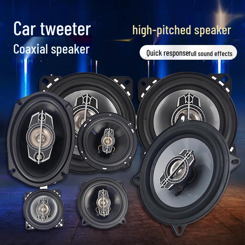 Full-Range Coaxial Car Audio Speaker Set with Tweeter and Subwoofer