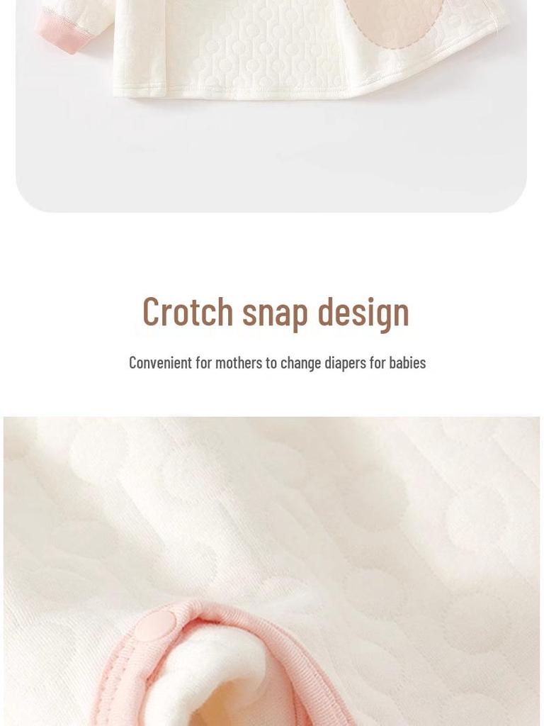 Jingqi Baby Autumn High-Waist Warm Cotton Clothes Set for Boys and Girls