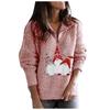 Women's Fashion Loose Warm Festive Christmas Print Zipper Long Sleeve Knitted Sweater Women's Sweater