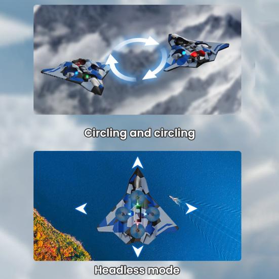 Remote Control Airplane Toy with LED Lights 360 Degrees Flip Mini Foam Fighter Jet Model Speeds