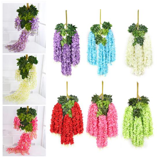 Yousheng 12Pcs Simulated Flower Garland Realistic Wisteria Vines Easy To Clean Reusable Wisteria Vines Wedding Decoration