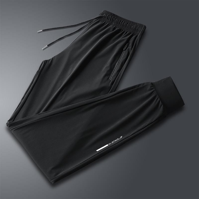 

Men s Summer Elastic Ice Silk Sports Pants - Lightweight, Breathable, Quick-Drying, Casual, Plus Size, Loose Fit 8XL