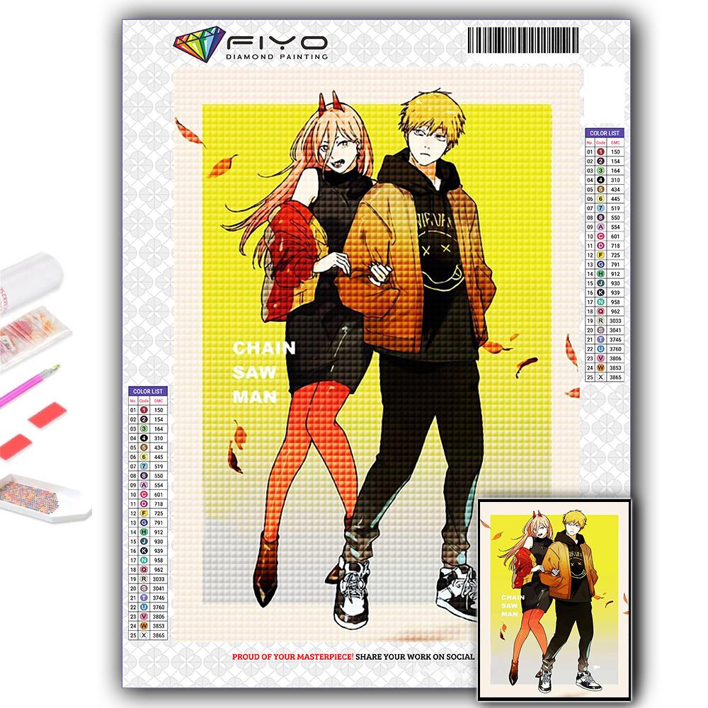 5D Diamond Painting Anime Chainsaw Man DIY Diamond Embroidery Rhinestone Home Decoration