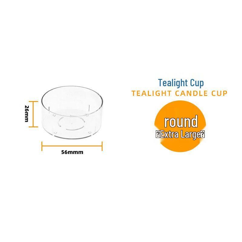 PC Tea Light Candle Holder: Flame Retardant Heart-Shaped Clear Plastic Cup