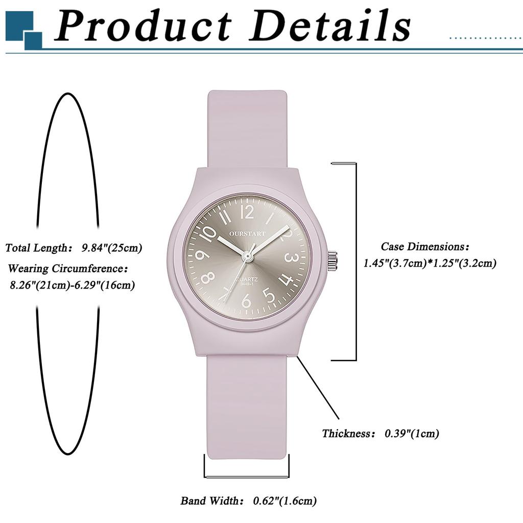 Waterproof Silicone Watch for Stylish Analog Display Quartz Fashion Accessory Perfect Gift for or Day Cute, Women Watch, - Birthdays, Christmas,