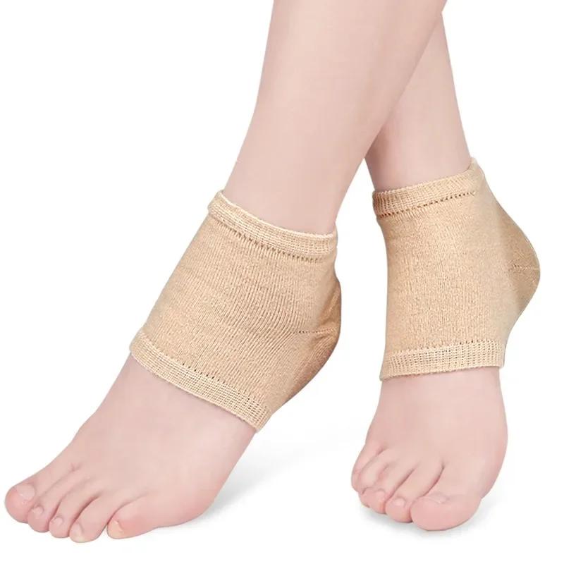 

1 пара гелевых протекторов для пяток, накладок на пятки, чашечек для пяток, амортизирующих, для ухода за ногами, для восстановления кожи, увлажняющих, против сухости и трещин, носки-полуследки 8x6cm