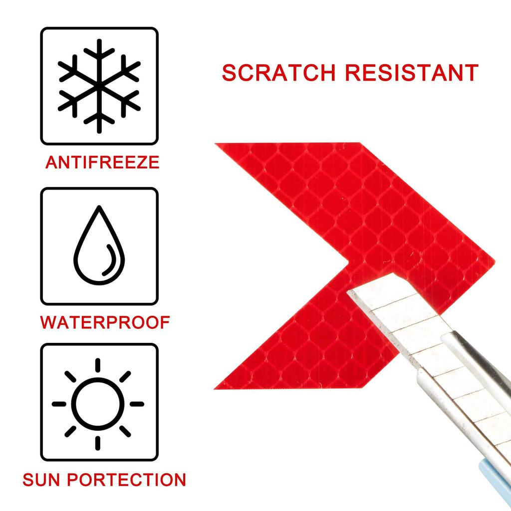 TOMALL 20 Strong Reflective Arrow Decal for Car High Brightness Night Visibility Diamond Grade