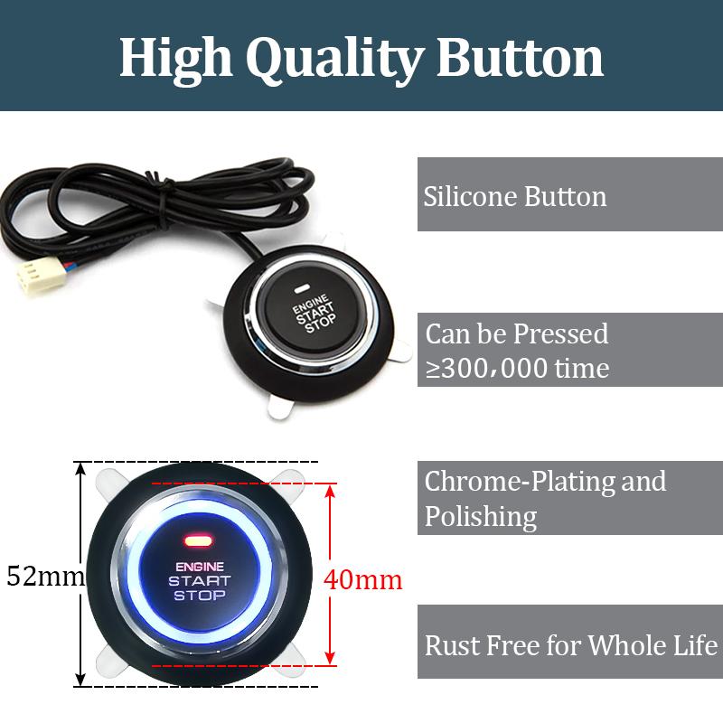 HIPPCRON PKE Car Keyless Entry Engine Start Car Alarm Remote Control Alarm System Push Button Remote Starter Stop Auto Universal